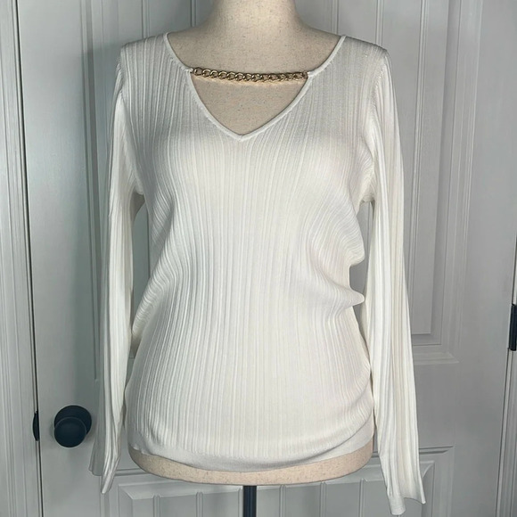 I.N.C. INTERNATIONAL CONCEPTS
Women's Chain-Detail Ribbed Sweater/ White XL - Picture 5 of 10